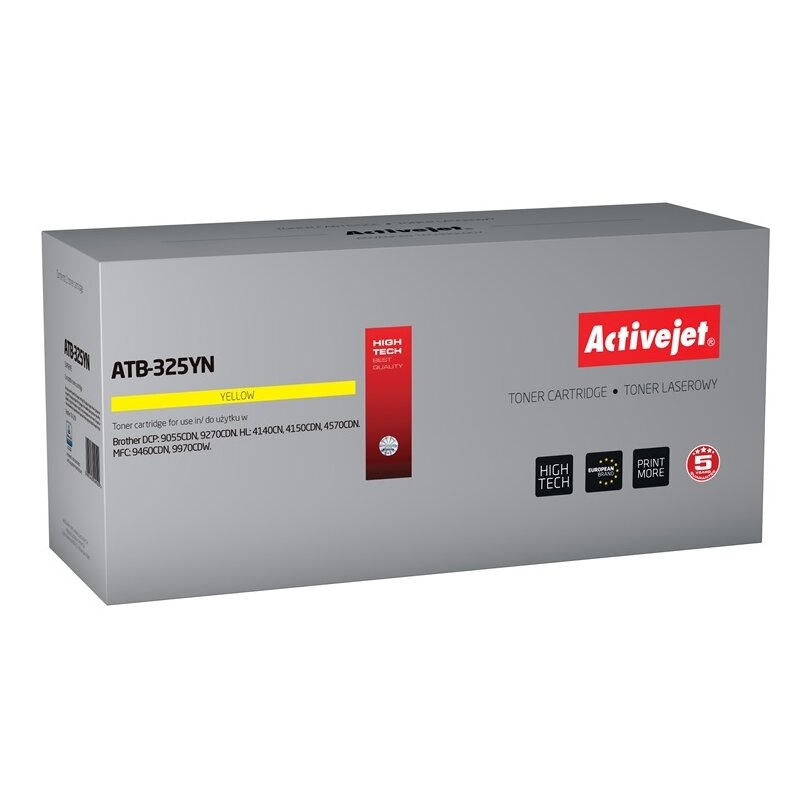 Activejet ATB-325YN Toner do drukarki Brother, Zamiennik Brother TN-325Y; Supreme; 3500 stron; żółty.