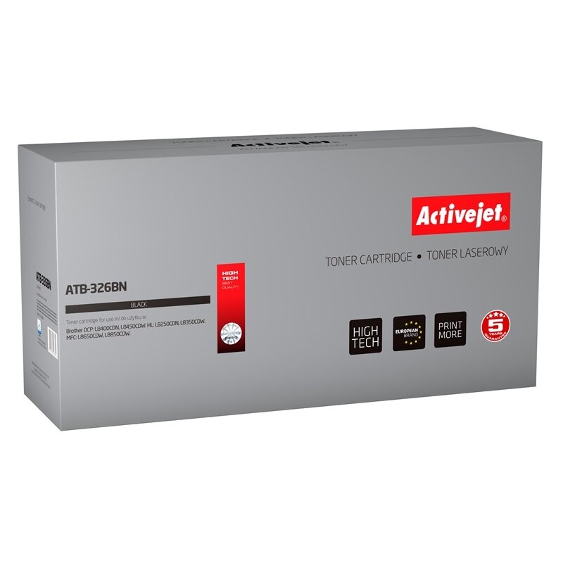 Activejet ATB-326BN Toner do drukarki Brother, Zamiennik Brother TN-326BK, TN326BK; Supreme; 4000 stron; czarny.