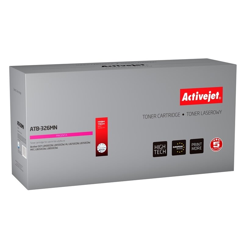 Activejet ATB-326MN Toner do drukarki Brother, Zamiennik Brother TN-326M; Supreme; 3500 stron; purpurowy.
