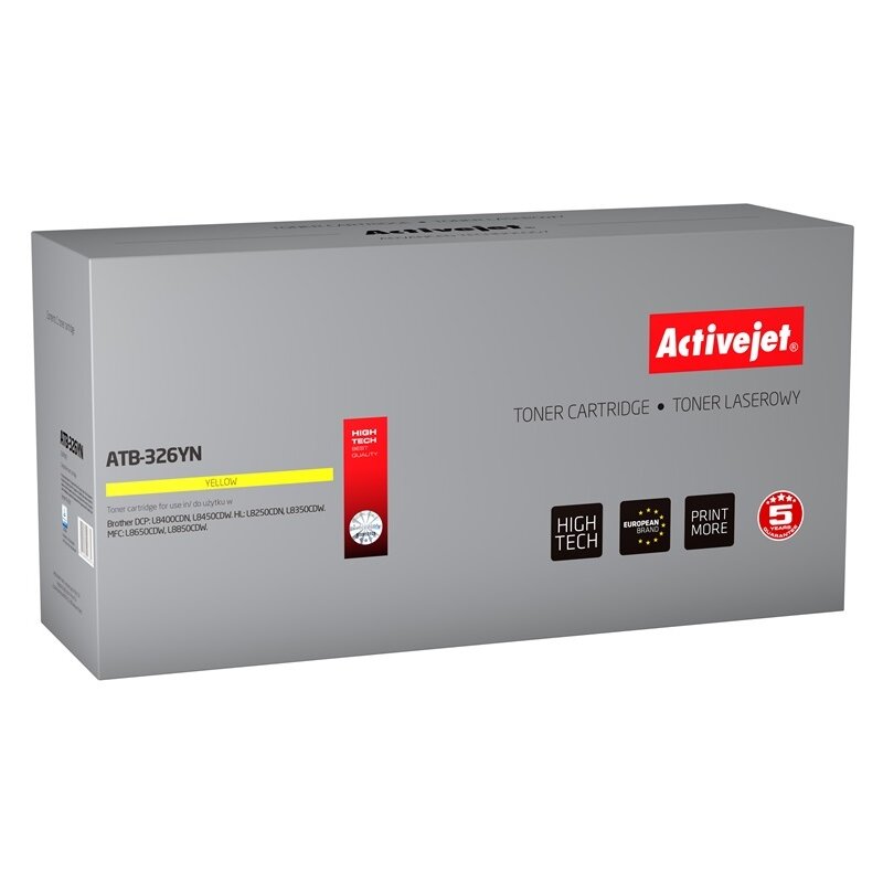 Activejet ATB-326YN Toner do drukarki Brother, Zamiennik Brother TN-326Y; Supreme; 3500 stron; żółty.