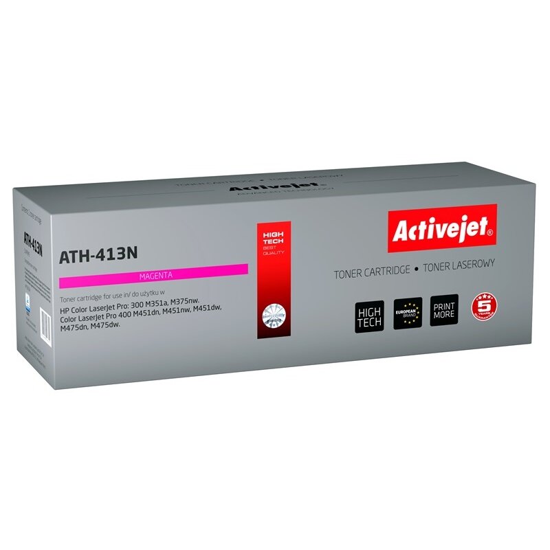 Activejet ATH-413N Toner do drukarki HP, Zamiennik HP 305A CE413A; Supreme; 2600 stron; purpurowy.