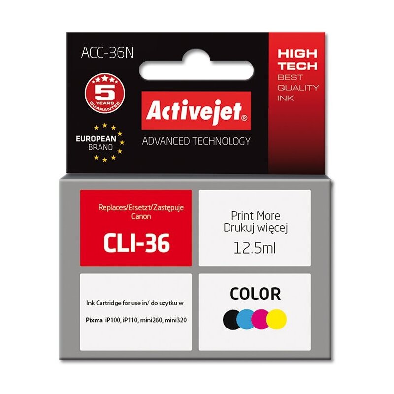 ActiveJet ACC-36N (zamiennik CLI-36) Kolor 12,5 ml