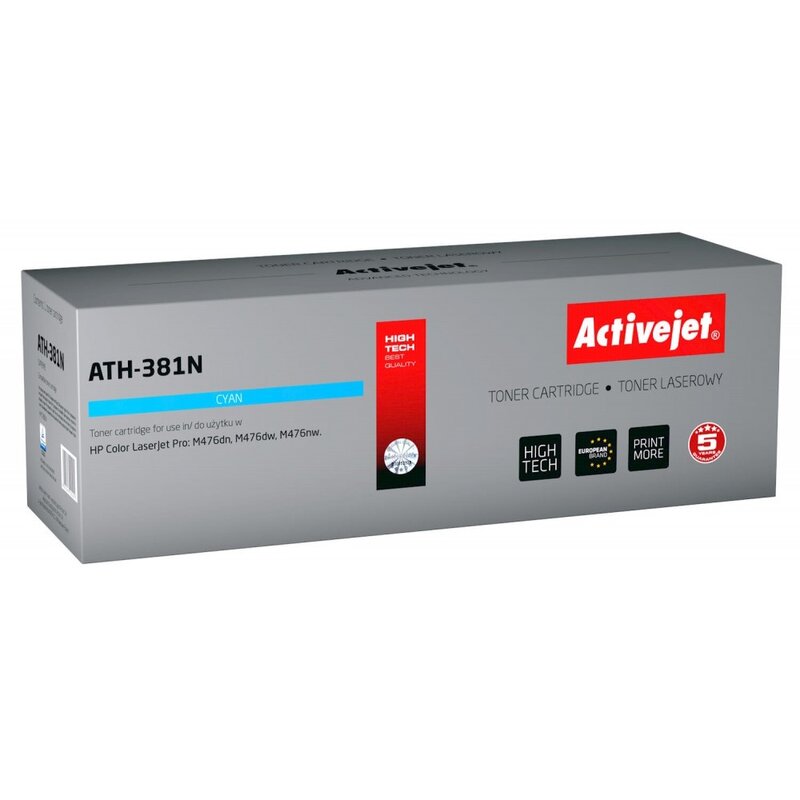 Activejet ATH-381N Toner do drukarki HP, Zamiennik HP 312A CF381A;  Supreme;  2700 stron;  błękitny.