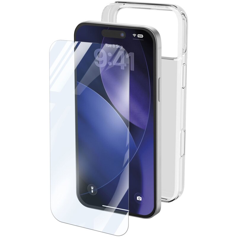 Etui CELLULARLINE Basic do Apple iPhone 17 Pro/18 Pro Przezroczysty + szkło hartowane