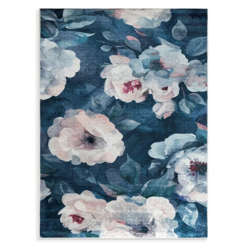 Dywan EUROFIRANY Lotus5 80 x 140 cm Niebieski