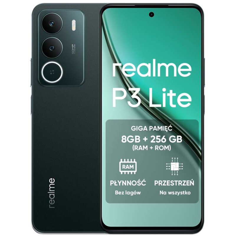realme P3 Lite 8/256GB Funkcje AI 6,67" 120Hz 50Mpix Zielony
