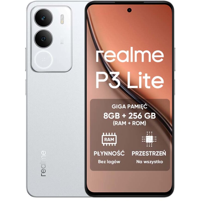 realme P3 Lite 8/256GB Funkcje AI 6,67" 120Hz 50Mpix Biały