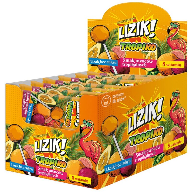 Lizak STARPHARMA Lizik! Owoce tropikalne 8 witamin Bez cukru (30 szt.)