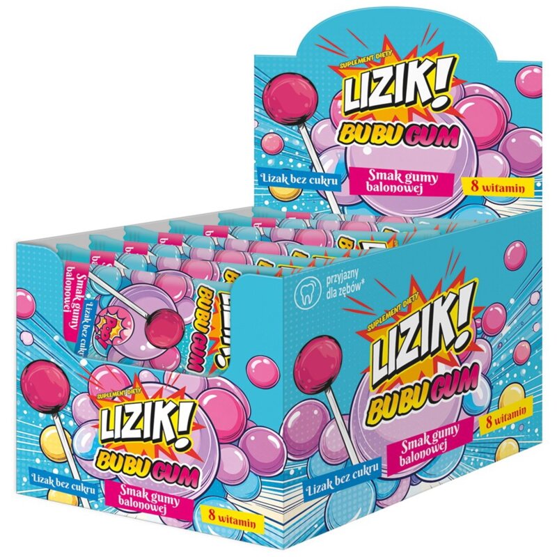 Lizak STARPHARMA Lizik! Guma balonowa 8 witamin Bez cukru (30 szt.)