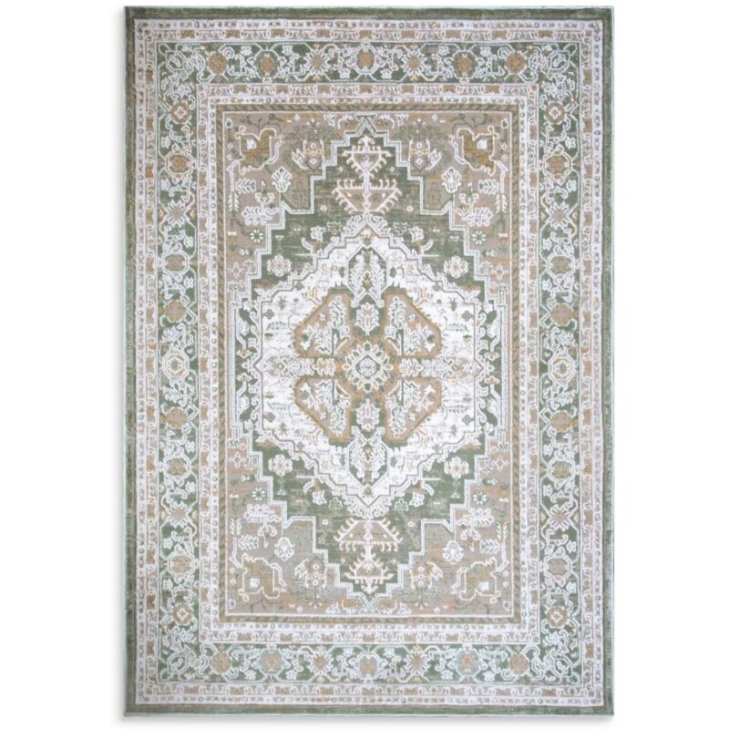 Dywan EUROFIRANY Elora4 60 x 100 cm Beżowo-zielony