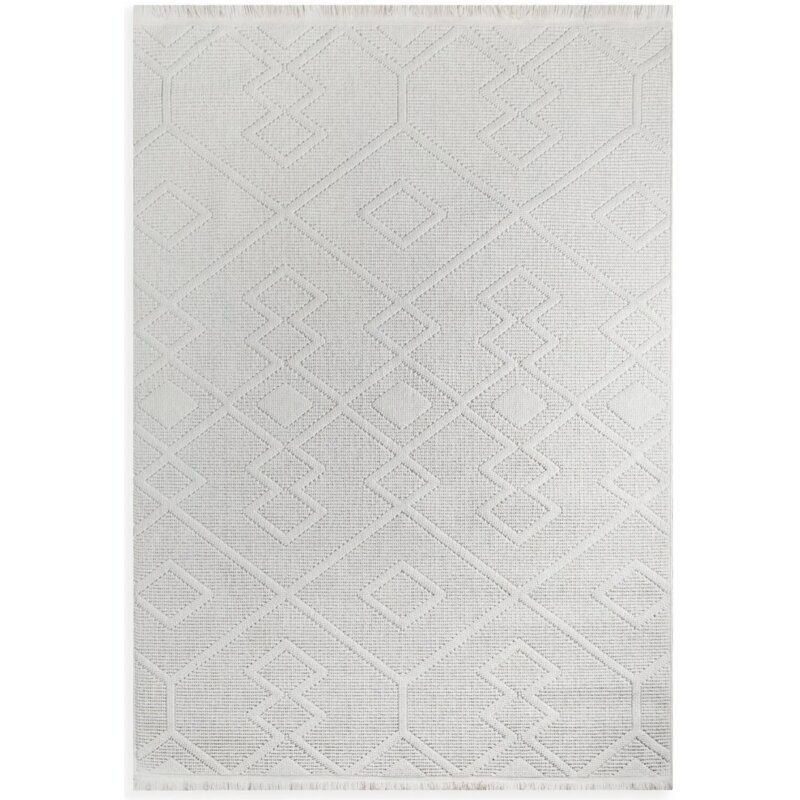 Dywan EUROFIRANY Simone 120 x 170 cm Biały