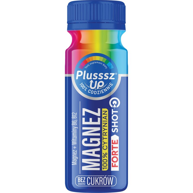 Kompleks witamin i minerałów PLUSSSZ UP Magnez 100% Cytrynian Forte Mango (12 x 50 ml)