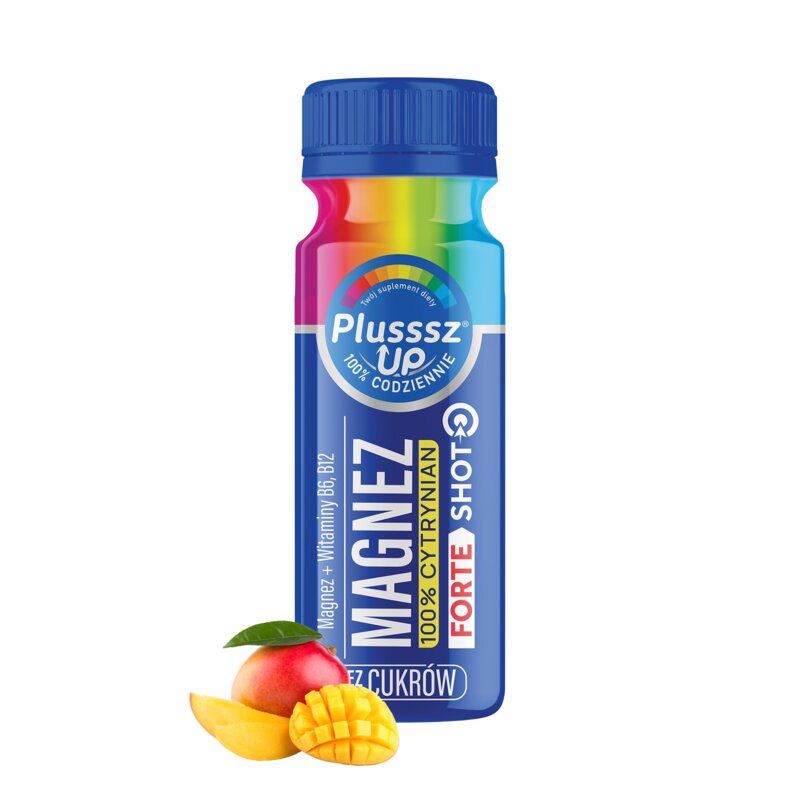 Kompleks witamin i minerałów PLUSSSZ UP Magnez 100% Cytrynian Forte Mango (12 x 50 ml)