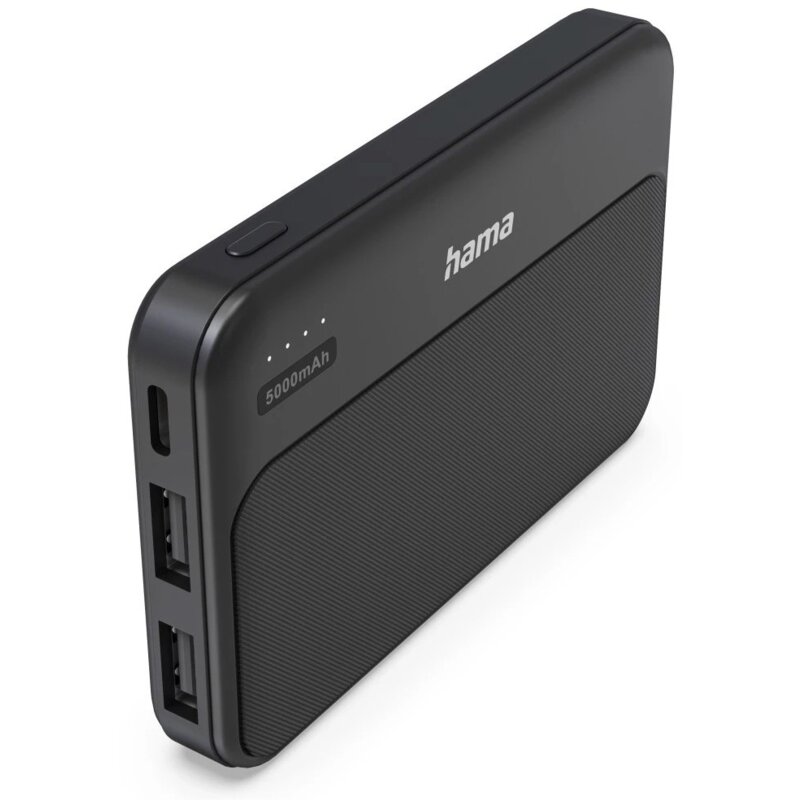 Zdjęcia - Powerbank Hama Power Pack Pocket 5 5000 mAh 10.5W Antracytowy