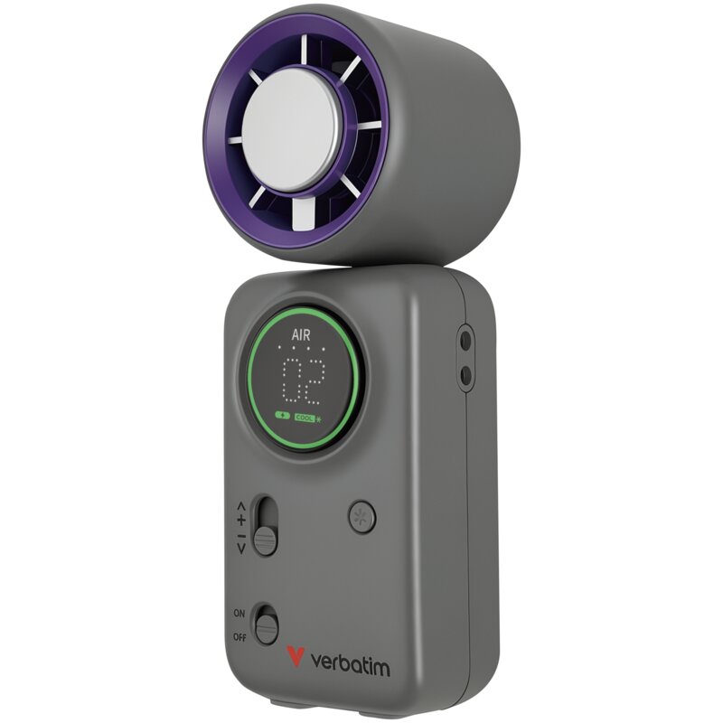 Wentylator VERBATIM Cool 'n' Go Ice Touch Mini Fioletowo-szary