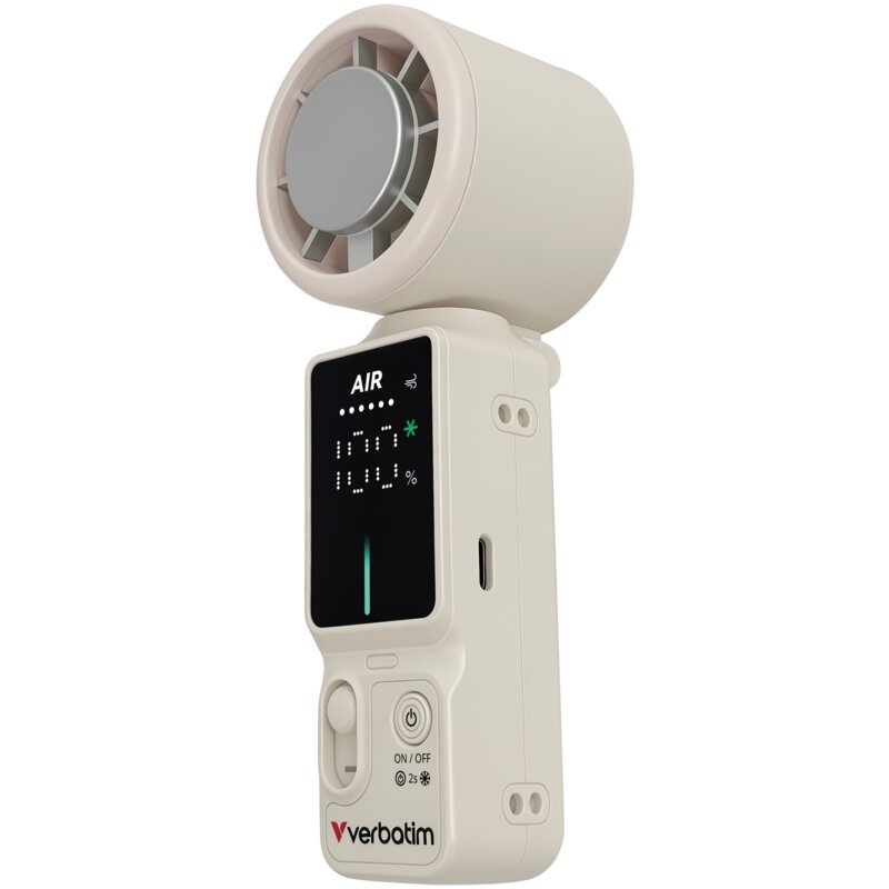 Wentylator VERBATIM Cool 'n' Go Ice Touch Pro Biało-srebrny
