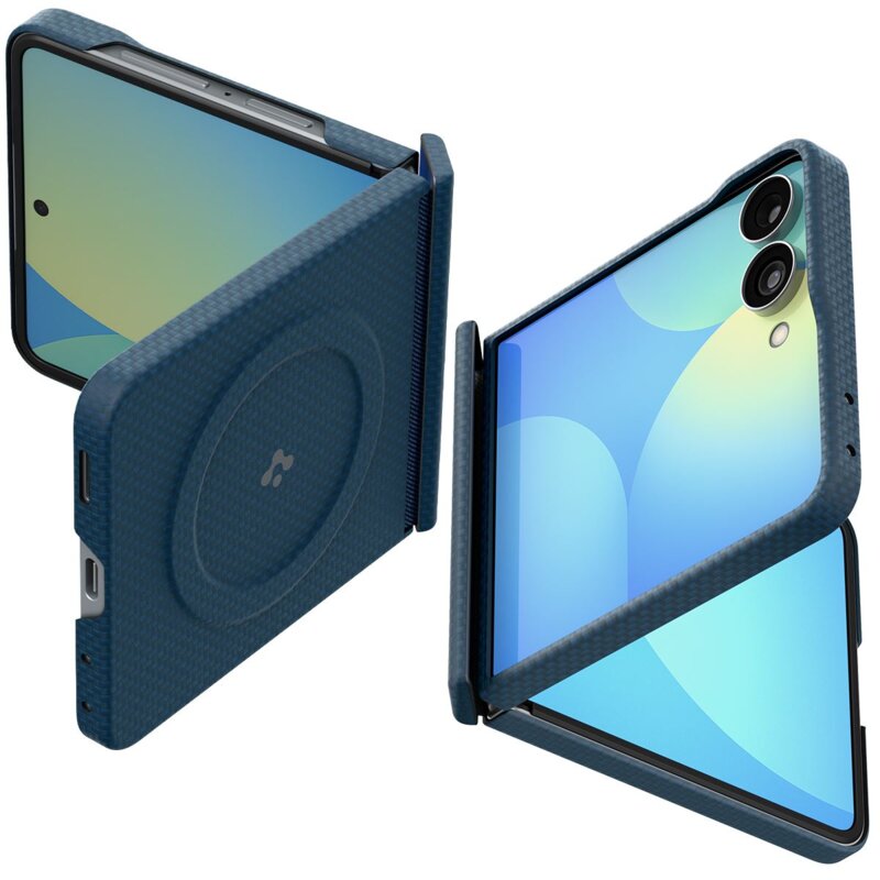 Etui SPIGEN Airskin Aramid MagSafe do Samsung Galaxy Z Flip 8 Ciemnoniebieski