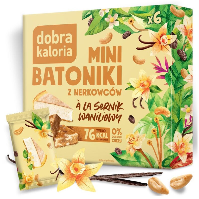 Mini Batoniki DOBRA KALORIA z nerkowców A La Sernik Waniliowy (102 g)