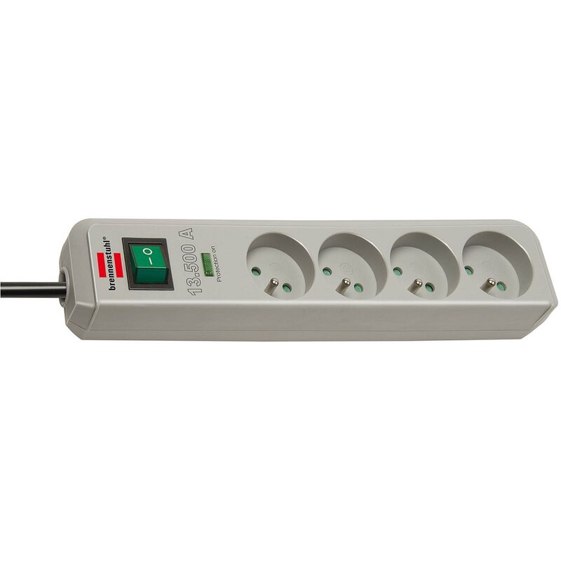 Brennenstuhl Eco-Line 143522 4 gniazda 1,5m Szary