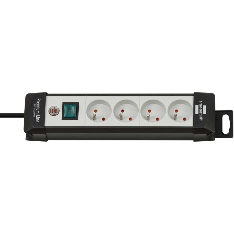Brennenstuhl Premium-Line 1951544100 4 gniazda 1,8m Czarny-szary