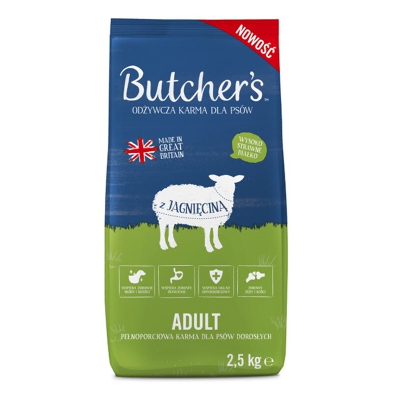 Karma dla psa BUTCHER'S Original Adult Jagnięcina 2.5 kg