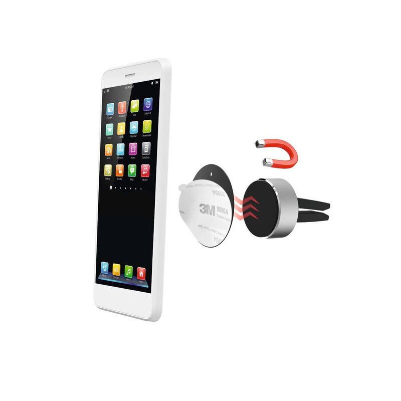 Uchwyt na telefon i smartfon HAMA Magnet Alu Srebrny uchwyt samochodowy na kratkę nawiewu