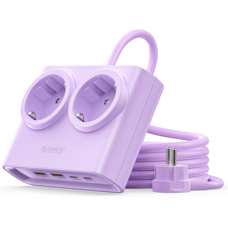 Listwa Zasilająca ORICO PDC25-2A2U2C-EU-PU-EP-HU (1.6 m) Fioletowa