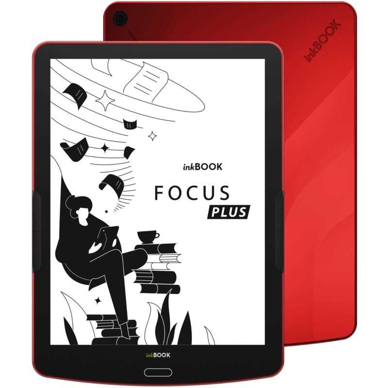 Czytnik e-booków INKBOOK Focus Plus 7.8", Podświetlany ekran, Wi-Fi Czerwony