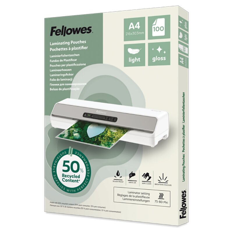 Folie do laminowania FELLOWES 100142987 A4, 75/80 mic (100 szt.)