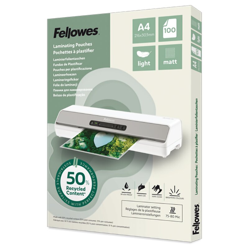 Folie do laminowania FELLOWES 100143435 A4, 75/80 mic (100 szt.)