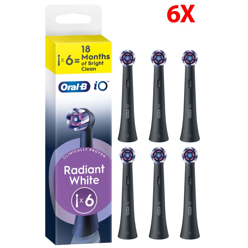 Końcówki do szczoteczki ORAL-B Radiant White (Zestaw 6 szt. XXL Pack) Czarny