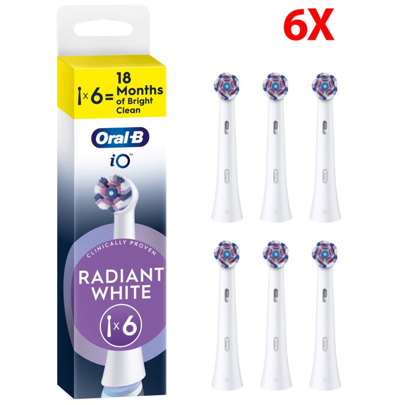 Końcówki do szczoteczki ORAL-B Radiant White (Zestaw 6 szt. XXL Pack) Biały