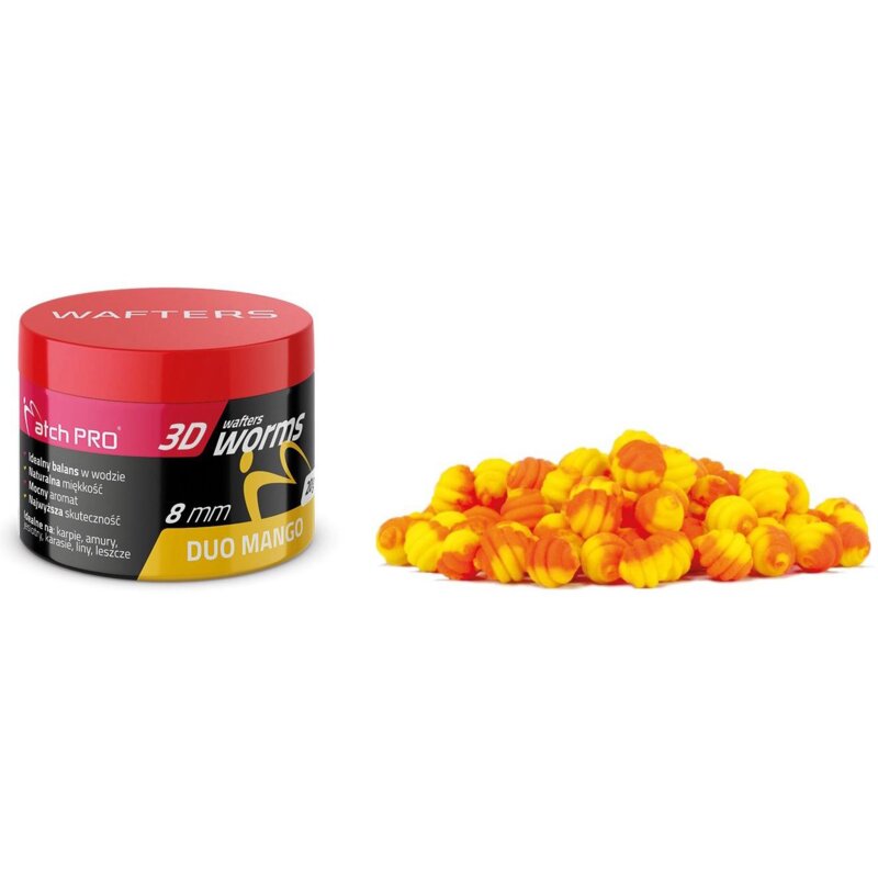 Przynęta 3D Worms MATCHPRO Duo Mango Wafters 8 mm (20 g)