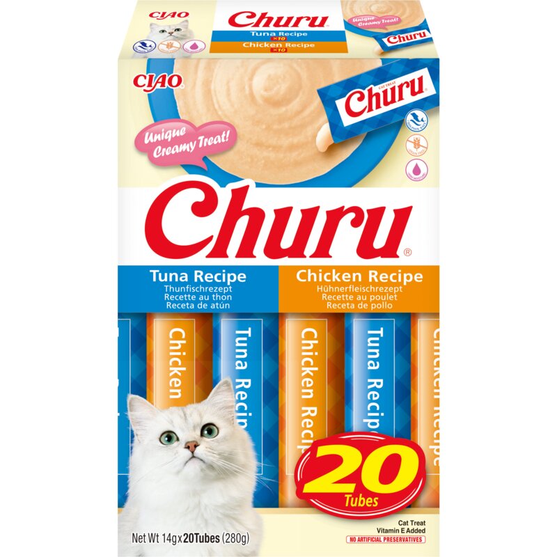 Przysmak dla kota INABA Ciao Churu Tuńczyk i kurczak 20 x 14 g