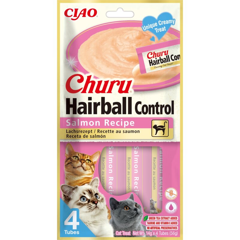 Przysmak dla kota INABA Churu Hairball Control Łosoś 4 x 14 g