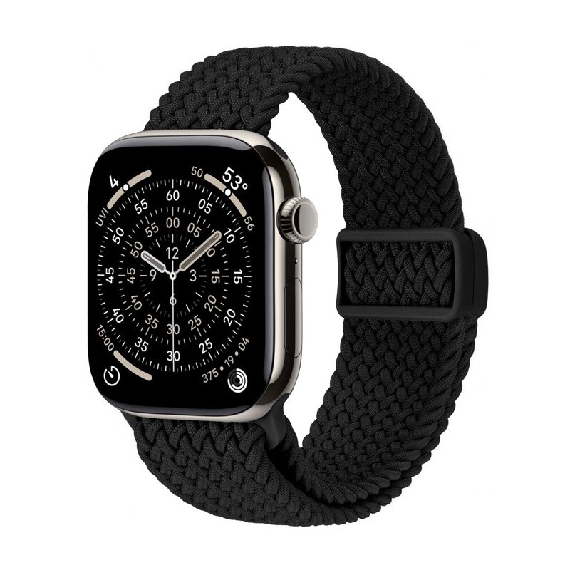 Pasek CRONG Wave Band do Apple Watch do koperty 44/45/46/49mm Czarny