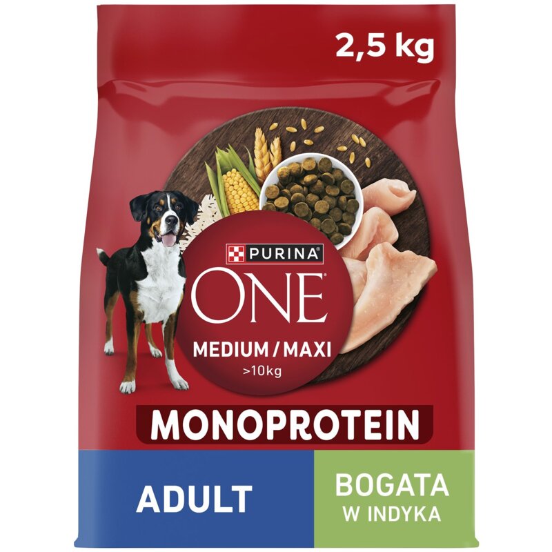 Karma dla psa PURINA ONE Medium Maxi Monoprotein Indyk 2.5 kg
