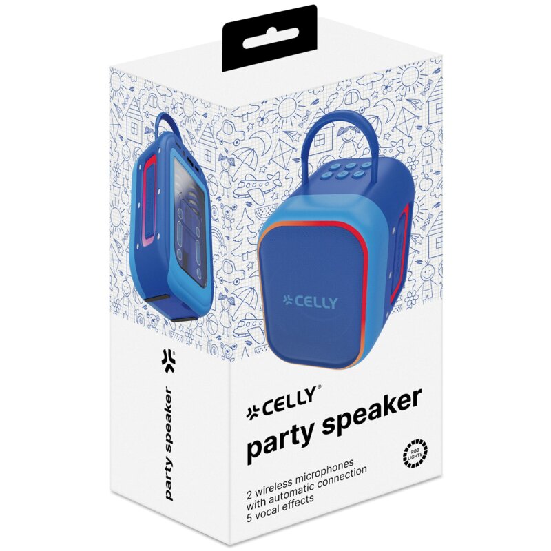 Zabawka głośnik mobilny CELLY Partykids2bl Karaoke Niebieski