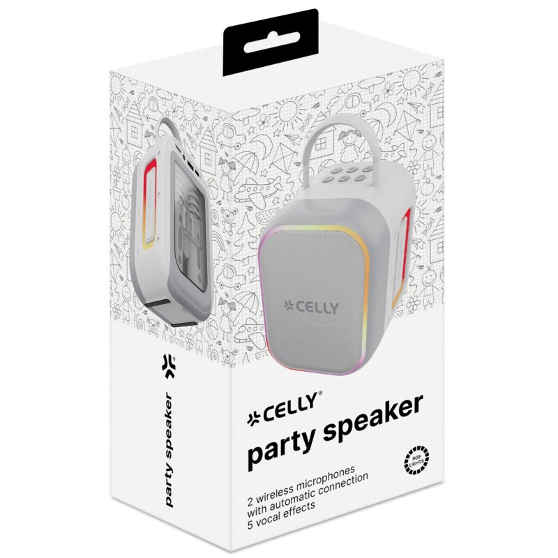 Zabawka głośnik mobilny CELLY Partykids2gr Karaoke Szary