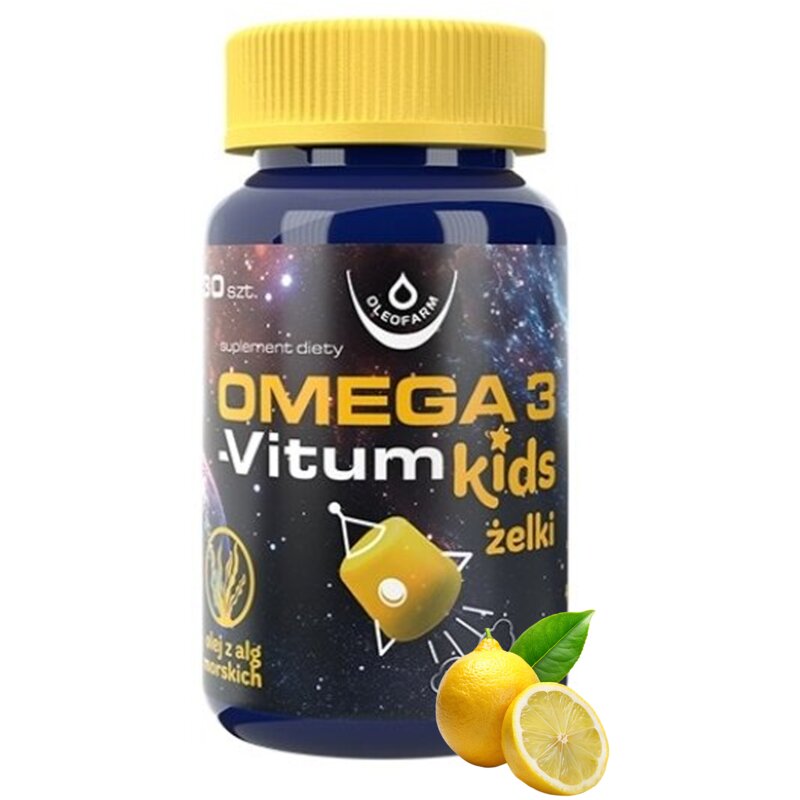 Kompleks witamin i minerałów OLEOFARM Omega 3-Vitum Kids (30 żelek)