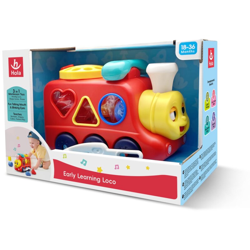 Zabawka edukacyjna HOLA Lokomotywa 3w1 Sorter HE9981