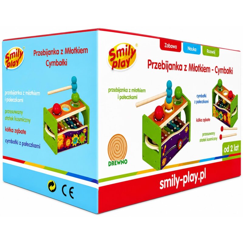 Zabawka edukacyjna SMILY PLAY Przebijanka z młotkiem i Cymbałki 2w1 W84954