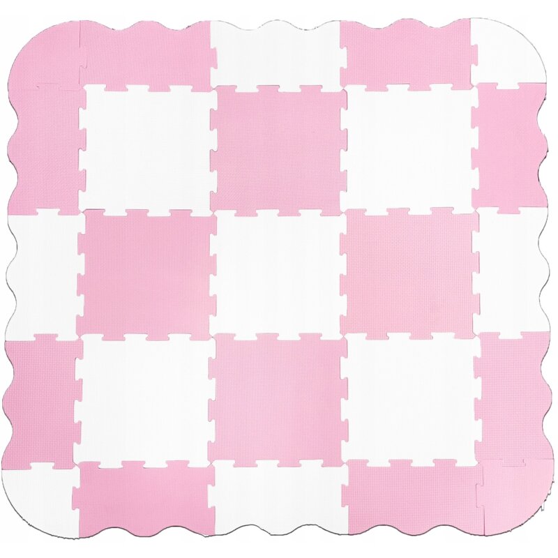 Mata piankowa SMILY PLAY Puzzle różowo-biała 31.5 x 31.5 x 15 cm (25 elementów)