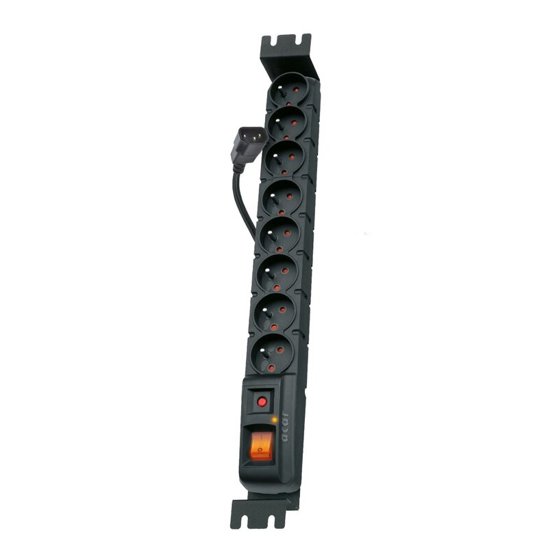 HSK DATA Acar S8 FA RACK 19" - 8 gniazd, 3m, czarna