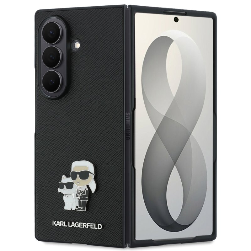 Etui KARL LAGERFELD Karl & Choupette Soffiano Pins do Samsung Galaxy Z Fold 8 Ultra Czarny