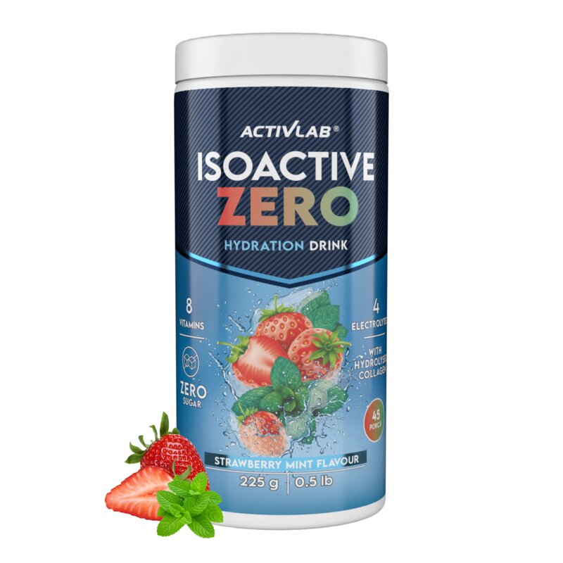 Izotonik ACTIVLAB Isoactive Zero Truskawkowo-miętowy (225 g)