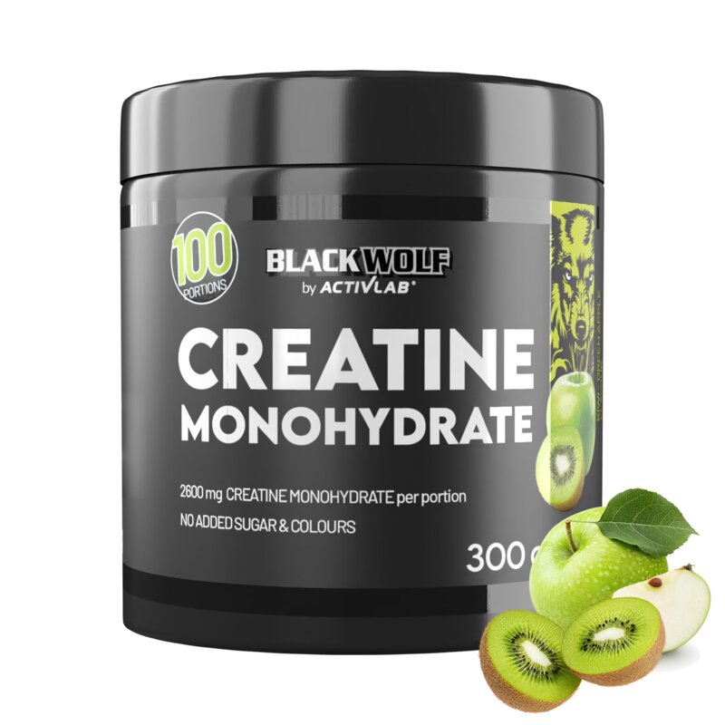 Monohydrat kreatyny ACTIVLAB Black Wolf Kiwi i zielone jabłko (300 g)