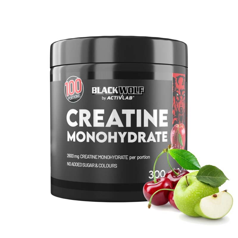 Monohydrat kreatyny ACTIVLAB Black Wolf Wiśniowo-jabłkowy (300 g)