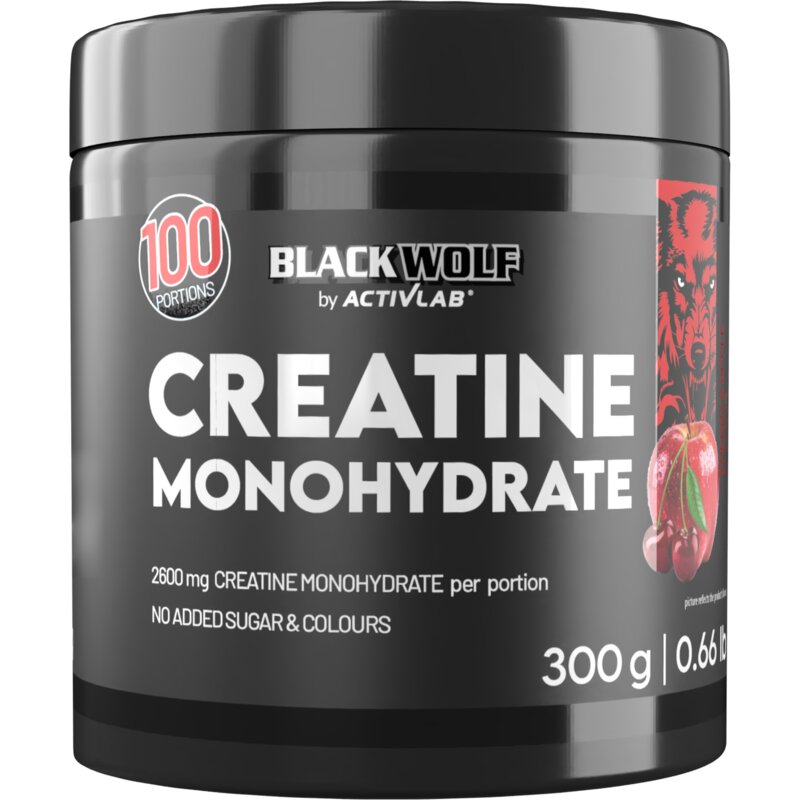 Monohydrat kreatyny ACTIVLAB Black Wolf Wiśniowo-jabłkowy (300 g)