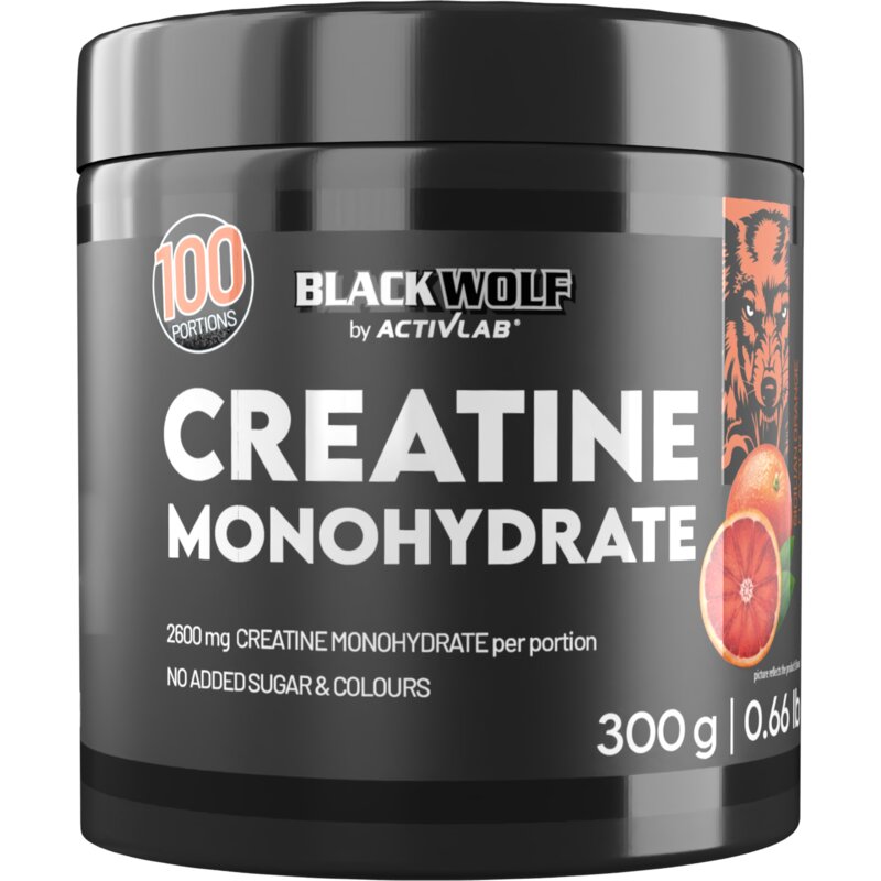 Monohydrat kreatyny ACTIVLAB Black Wolf Sycylijska pomarańcza (300 g)